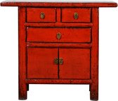 Fine Asianliving Antieke Chinese Kast Rood Glanzend B97xD40xH83cm Chinese Meubels Oosterse Kast