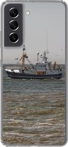 Geschikt voor Samsung Galaxy S21 FE hoesje - Noordzee - Vissersboot - Water - Siliconen Telefoonhoesje