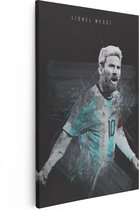 Artaza Canvas Schilderij Lionel Messi bij Argentinië - 40x60 - Poster Foto op Canvas - Canvas Print