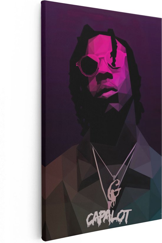 Artaza Canvas Schilderij Rapper Polo G Capalot - 20x30 - Klein - Foto Op Canvas - Canvas Print