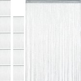 Relaxdays 10x Draadgordijn glitters zilver - deurgordijn - 145x245 cm - draadjesgordijn