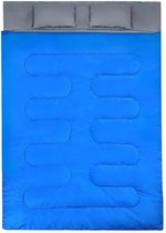 MEUBELEXPERT - 2 Persoons Slaapzak met 2 Kussens + Draagtas (190+30)x150cm Kleur Blauw