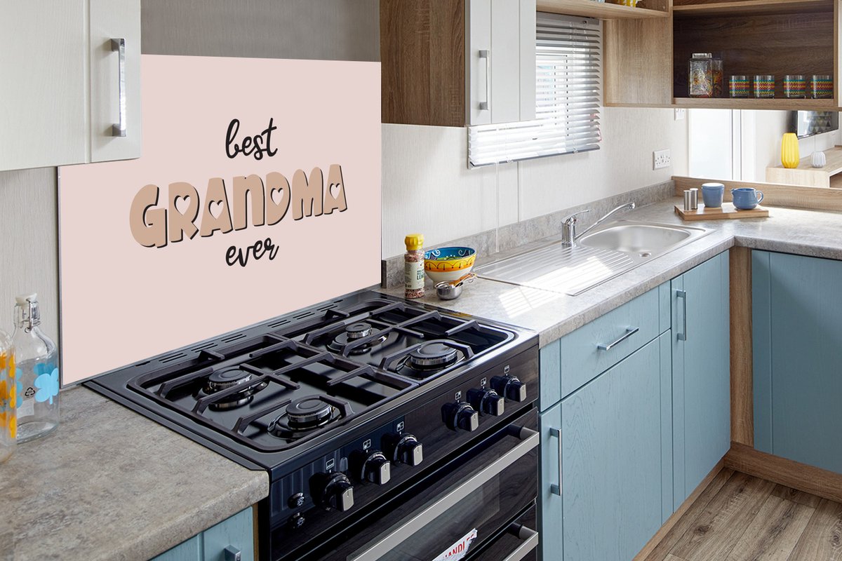 KitchenYeah Spatscherm 80x55 cm - Best grandma ever - Aluminium thumbnail 6