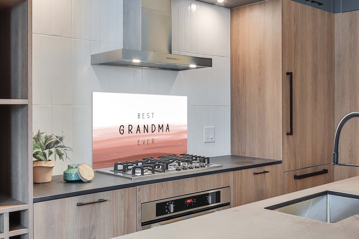 KitchenYeah Spatscherm 100x65 cm - Best Grandma Ever aluminium thumbnail 5