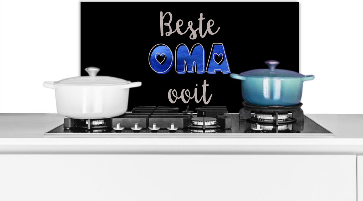 KitchenYeah Spatscherm 70x30 cm aluminium - Beste oma ooit