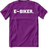 E-bike Fiets T-Shirt | Wielrennen | Mountainbike | MTB | Kleding - Paars - XXL