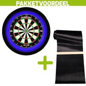 Mission Axis + Rubberen Dartmat 90*300 incl oche + Dartbordverlichting Deluxe (Blauw - Zwart)