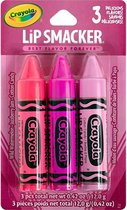 Lip Smacker Crayola Lip Balm Trio - Roze - Lippenbalsem - 3 Smaken  - 12 g