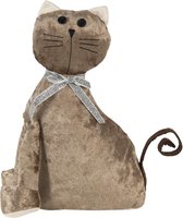Deurstopper Kat 20*11*29 cm Bruin Polyester Deurklem Deurwig
