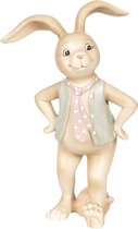 Decoratie Beeld Konijn 9*7*15 cm Beige, Blauw Kunststof Decoratief Figuur Decoratieve Accessoires Woonaccessoires