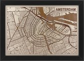 Decoratief Beeld - Houten Van Amsterdam - Hout - Bekroned - Bruin - 21 X 30 Cm