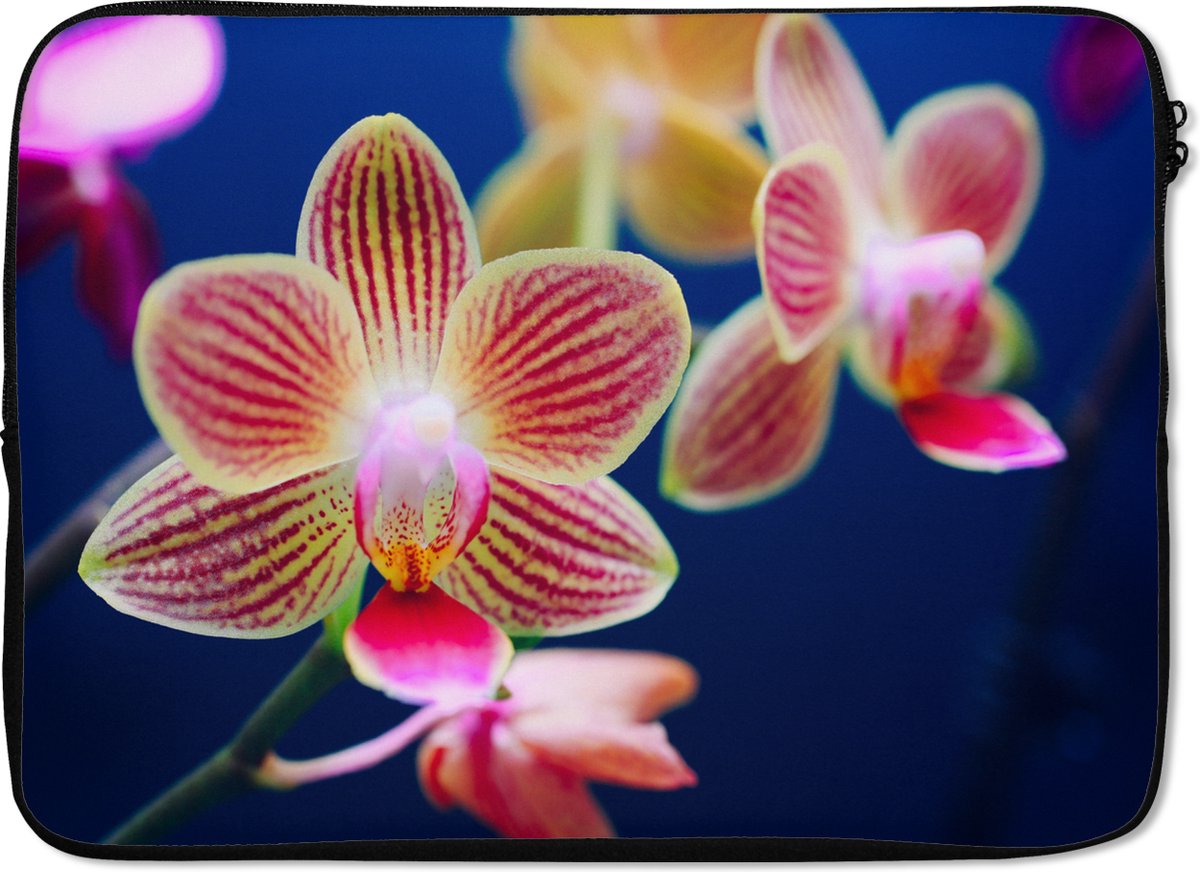 Laptophoes 13 inch 34x24 cm - Orchidee - Macbook & Laptop sleeve Tegen Orchid - Laptop hoes met foto