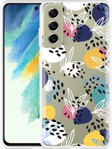 Hoesje Geschikt voor Samsung Galaxy S21 FE Abstract Flowers