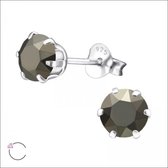 Aramat jewels ® - Oorstekers sterling zilver 6mm swarovski elements kristal metallic licht goud