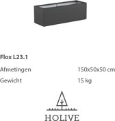 Polyester Flox L23.1 Langwerpig 150x50x50 cm. Plantenbak