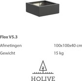Polyester Flox V5.3 Vierklant 100x100x40 cm. Plantenbak