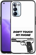 Telefoonhoesje OPPO Reno5 5G | Find X3 Lite Back Case Siliconen Hoesje met Zwarte rand Pistol Don't Touch My Phone