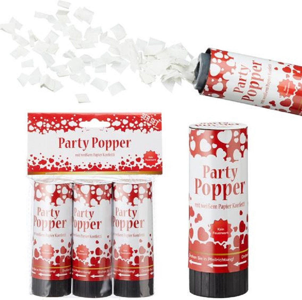 Fête Poppers Confettis Mariage, Canons Popper Mariage