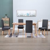 Decoways - Eetkamerstoelen 4 st stof grijs