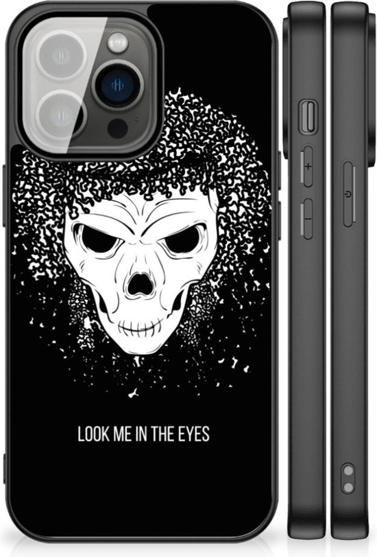 Coque pour smartphone iPhone 13 Pro TPU Bumper avec bord noir cheveux tête  de mort | bol.com
