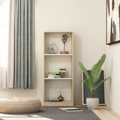 Decoways - Boekenkast 3 schappen 40x24x108 cm spaanplaat wit sonoma eiken