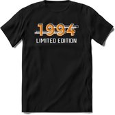 1994 Limited Edition T-Shirt | Goud - Zilver | Grappig Verjaardag en Feest Cadeau Shirt | Dames - Heren - Unisex | Tshirt Kleding Kado | - Zwart - 3XL