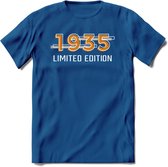 1935 Limited Edition T-Shirt | Goud - Zilver | Grappig Verjaardag en Feest Cadeau Shirt | Dames - Heren - Unisex | Tshirt Kleding Kado | - Donker Blauw - XXL