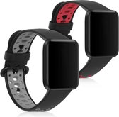 kwmobile 2x armband voor Xiaomi Redmi Watch 2 / Redmi Watch 2 Lite - Bandjes voor fitnesstracker in zwart / grijs / zwart / rood