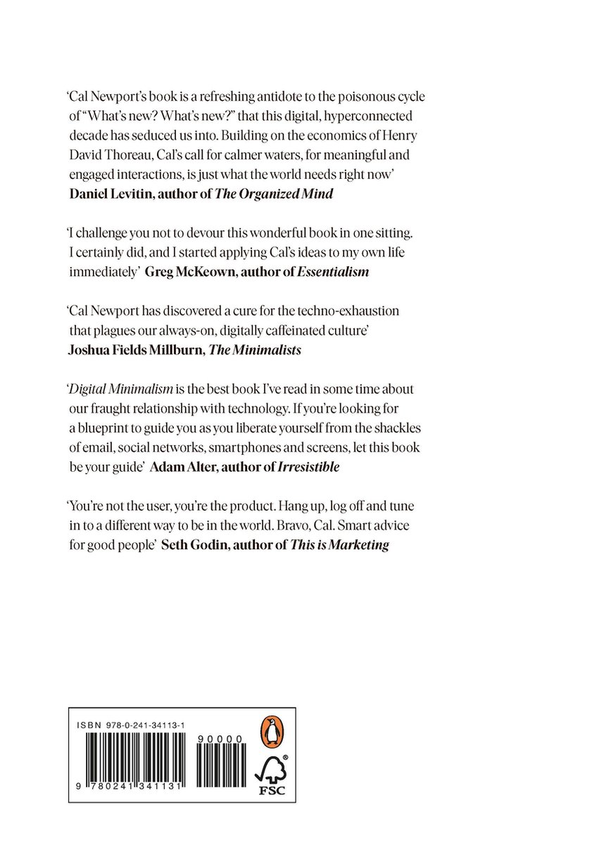 Digital Minimalism - back cover
