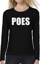 POES tekst t-shirt long sleeve zwart voor dames - POES shirt met lange mouwen XL