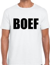 BOEF tekst t-shirt wit voor heren M