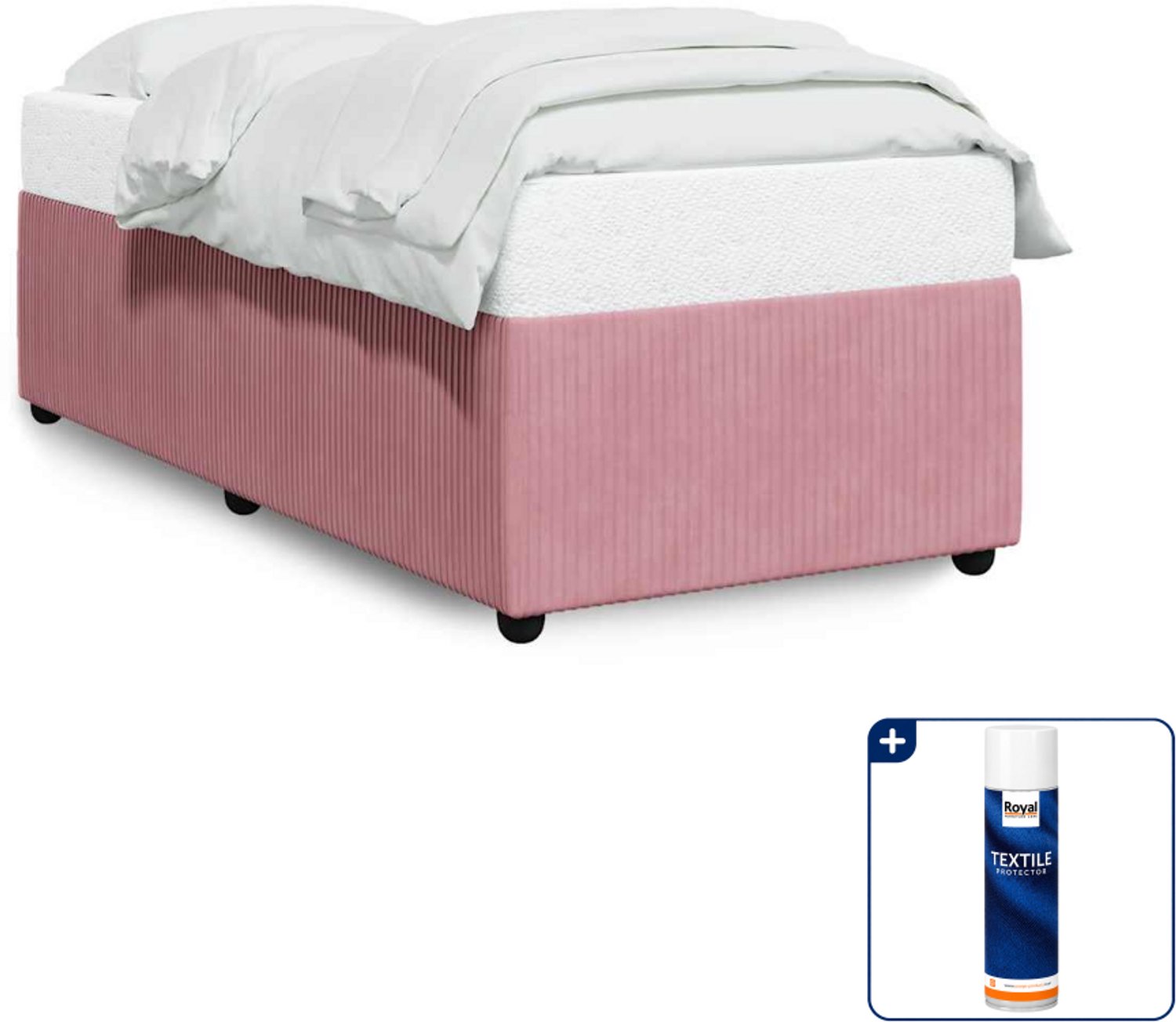 vidaXL bedframe - 80 x 200 cm - fluweel - roze - Inclusief textielbeschermer 500 ml
