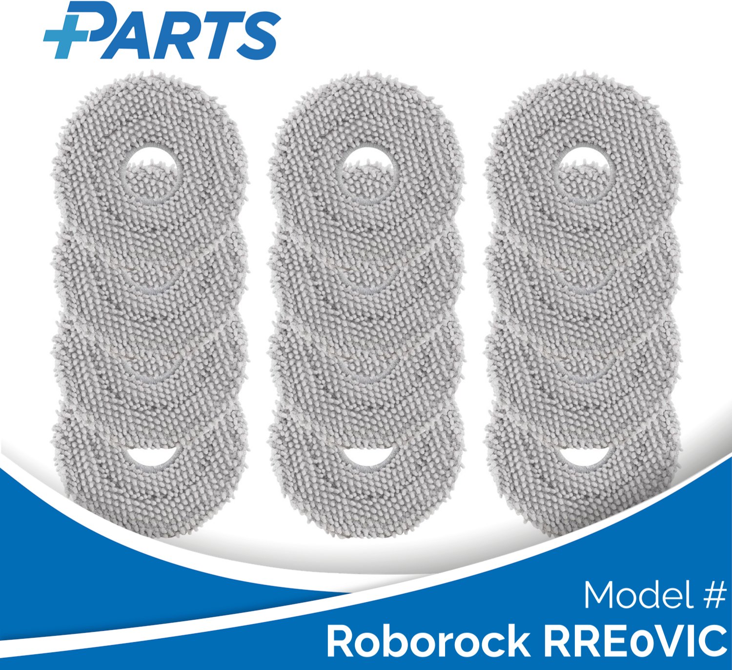 Plus.Parts Roborock RRE0VIC Dweilpads (12 Stuks, Plus.Parts® alternatief voor 8.02.0246) Overig