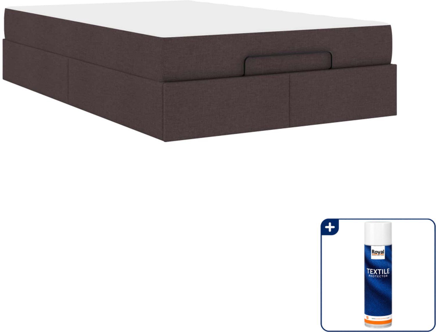 vidaXL bedframe met matras - 120 x 200 cm - stof - tan - Inclusief textielbeschermer 500 ml Bruin