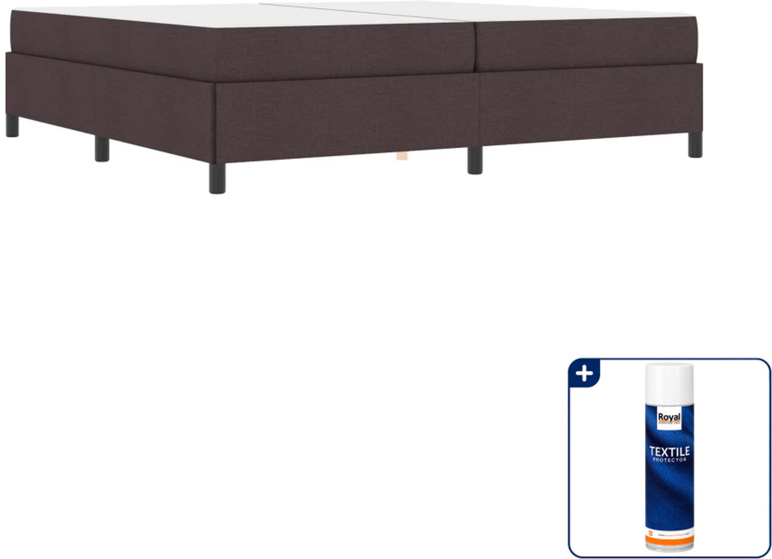 vidaXL boxspringbed - 200 x 200 cm - donkerbruin - Inclusief textielbeschermer 500 ml