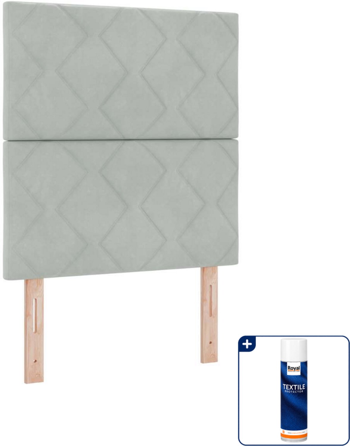 vidaXL led boxspring - 80 x 200 cm - lichtgrijs - Inclusief textielbeschermer 500 ml