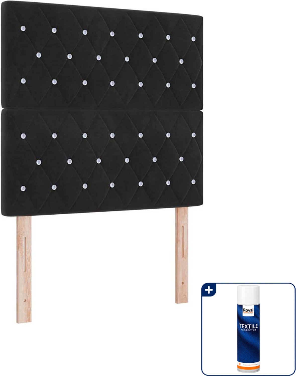 vidaXL boxspring bed met matras - 120 x 190 cm - zwart - Inclusief textielbeschermer 500 ml