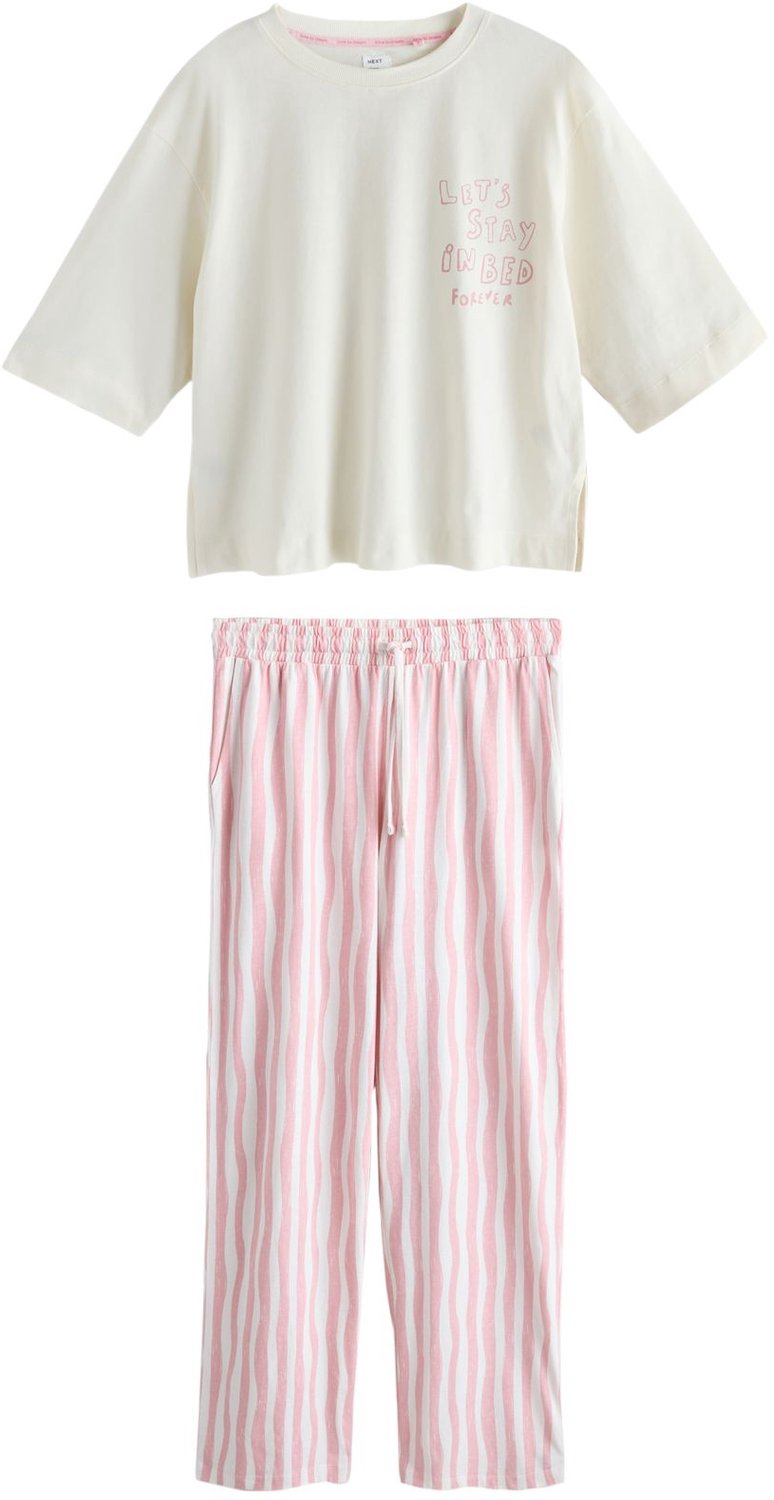 Next Dames - Pyjama met korte mouwen - Tall - Roze Pink/Cream Graphic