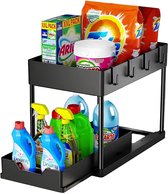 Slidemate® Gootsteenkast Organizer - Keukenkast - Uitschuifbare Lade - Schuiflade - Opbergrek - Keuken Organizers - Aanrecht Organiser - Badkamer - Keukenorganizer - Gootsteenrek - Under Sink