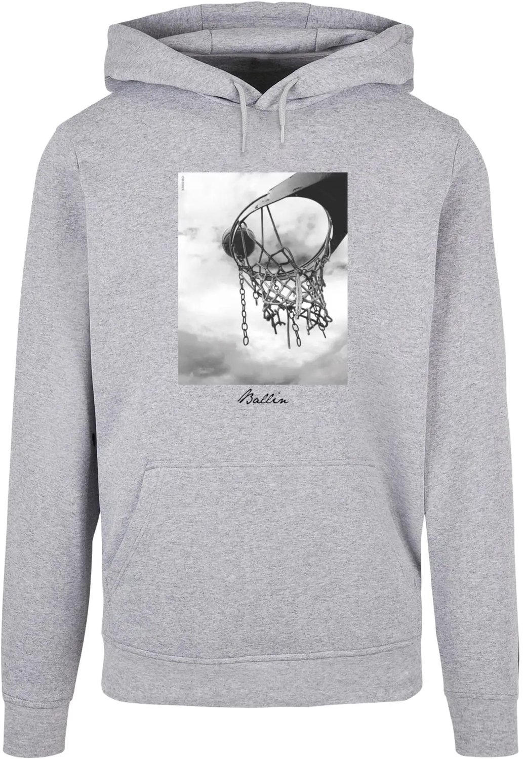 Hoodie Mister Tee Ballin 2.0 New Basic Heidegrijs