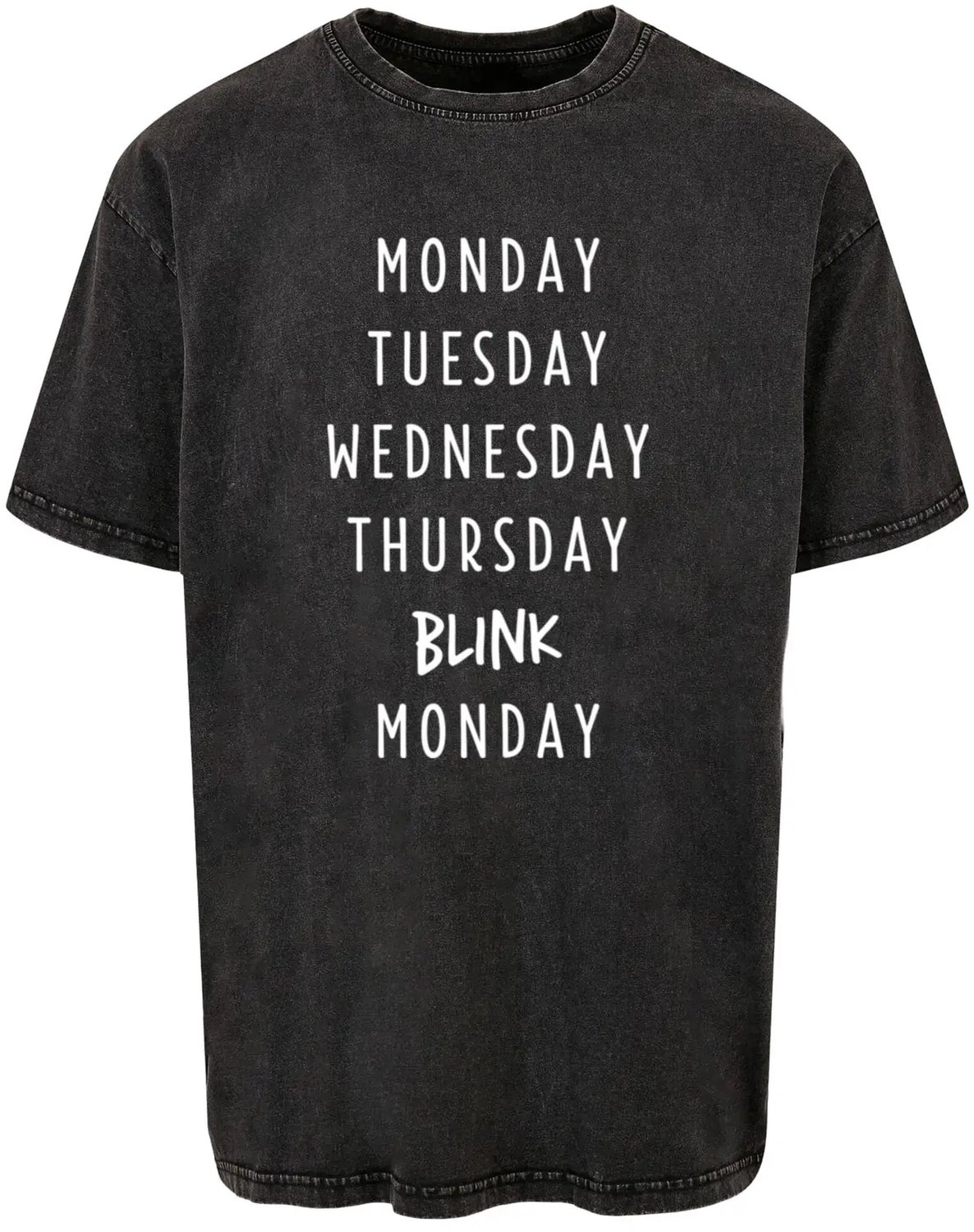 T-shirt Mister Tee Blink Acid Washed Heavy Zwart