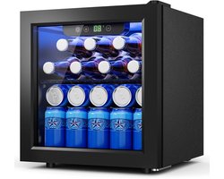 Archi Drankenkoelkast 36 Liter – Koeling - Mini Koelkast – 55 Blikjes – Digitale Temperatuurregeling – Glazen Deur – LED Verlichting – Zwart