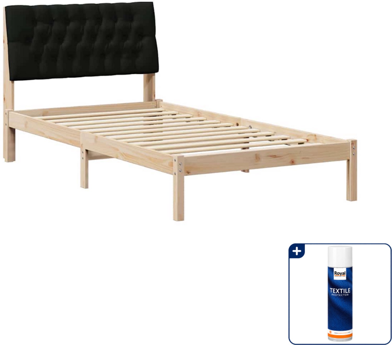 vidaXL bedframe - 100 x 200 cm - bruin - Inclusief textielbeschermer 500 ml