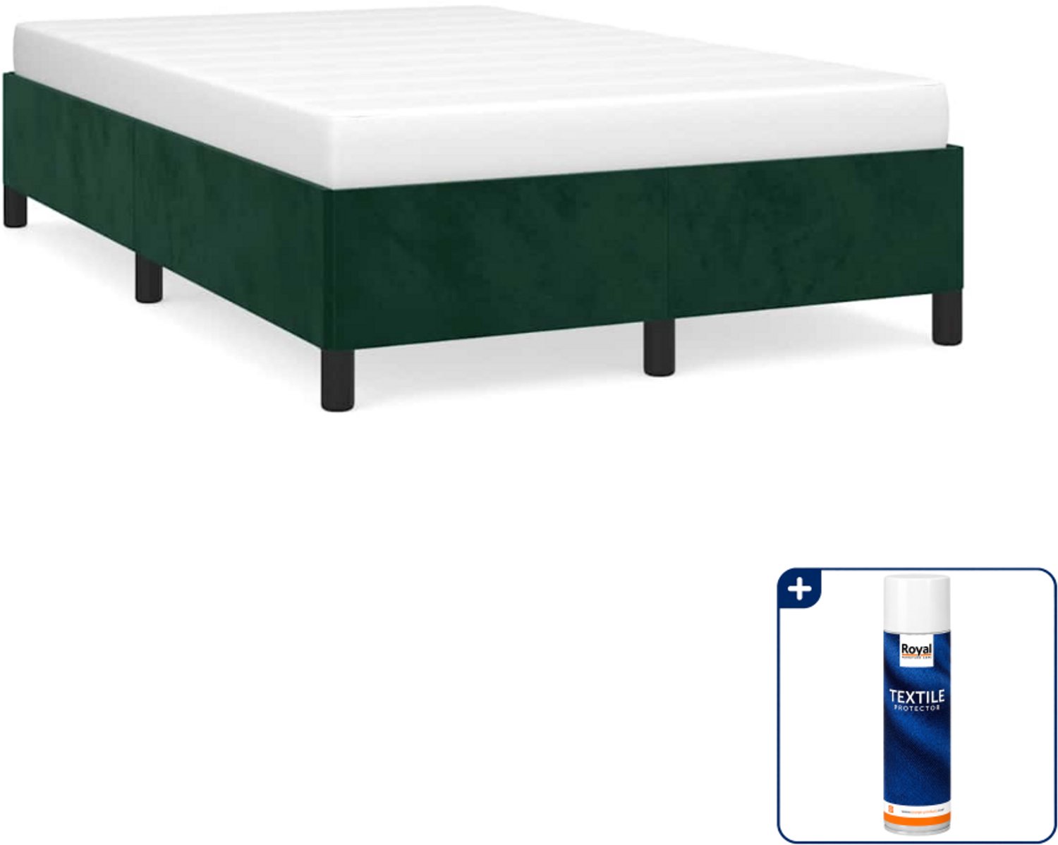 vidaXL bedframe - 120 x 200 cm - fluweel - donkergroen - Inclusief textielbeschermer 500 ml