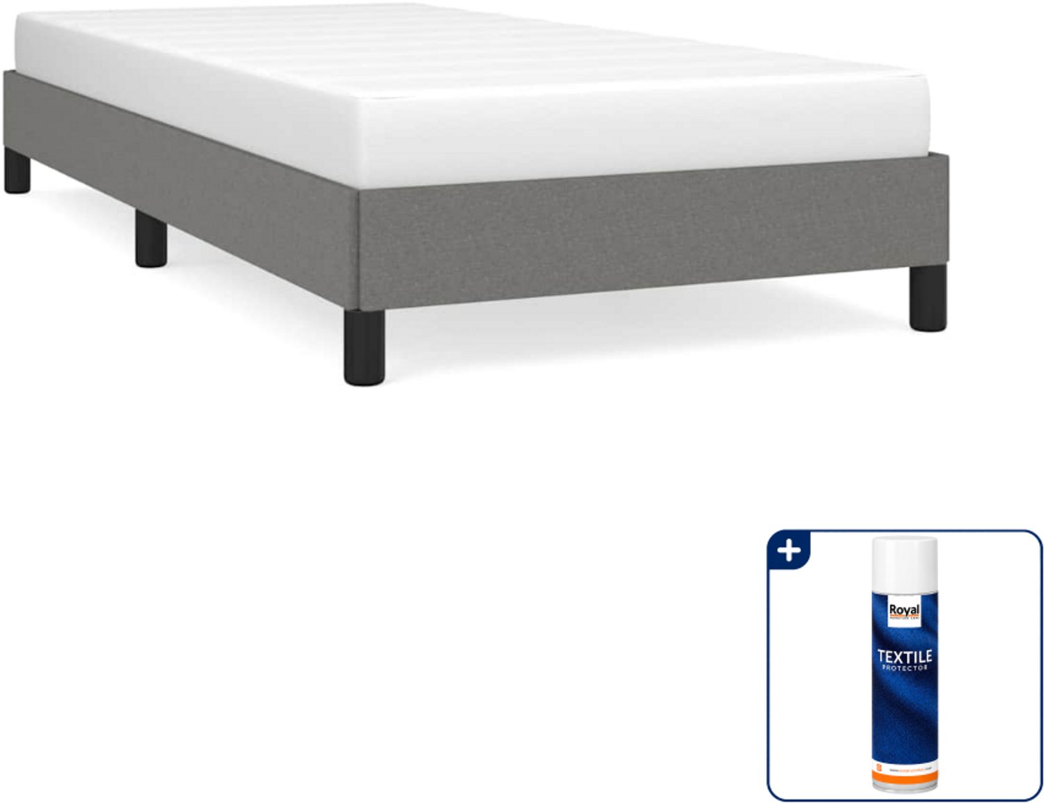vidaXL bedframe - 100 x 200 cm - stof - donkergrijs - Inclusief textielbeschermer 500 ml
