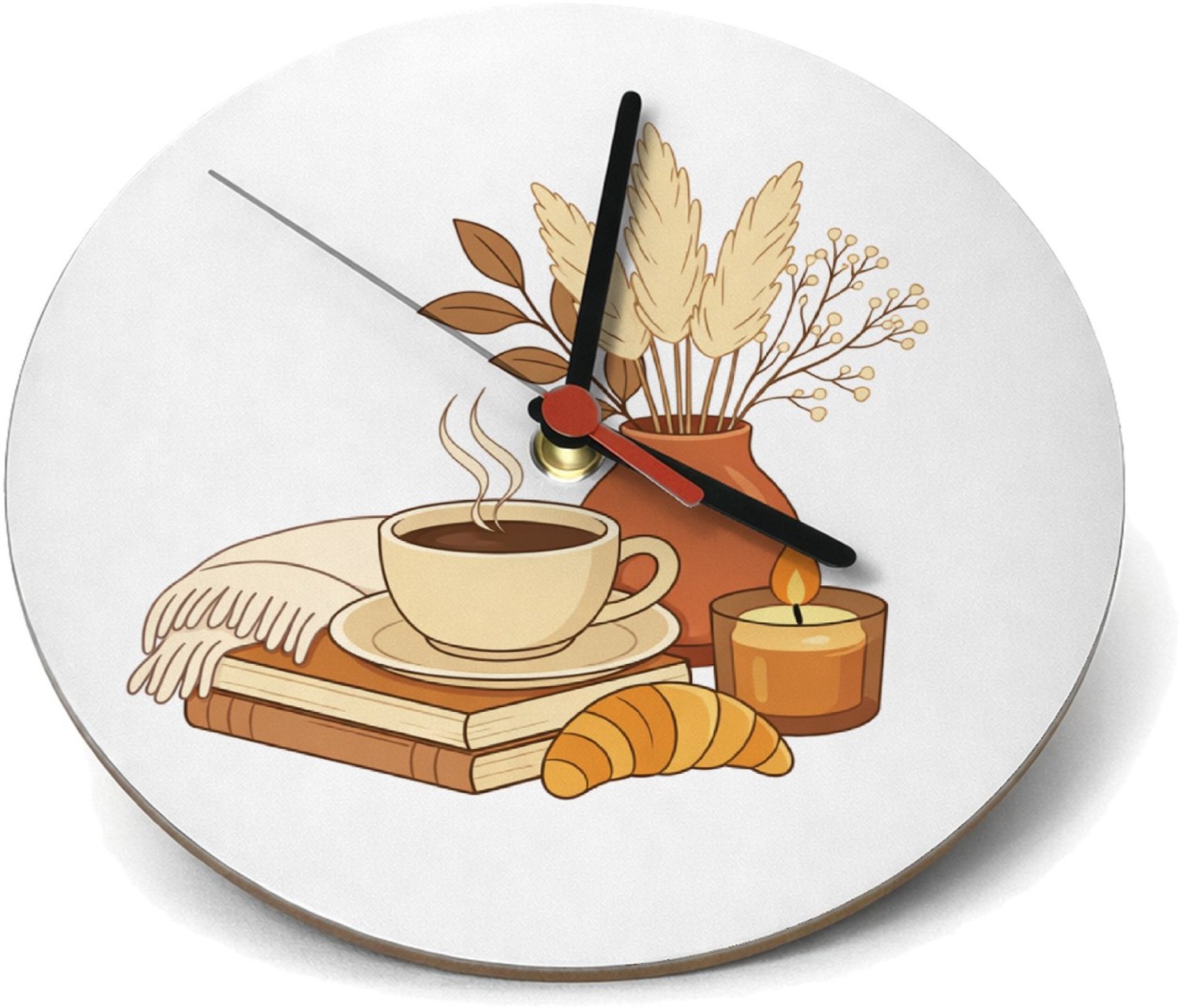Mr Cadeautjes Klok rond Ø 19 - design Een minimalistische woontekstprint met een zachte, bemoedige | cadeau Wit