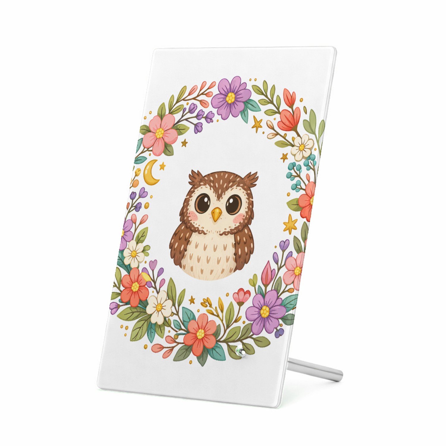 Mr Cadeautjes Glasframe 11 x 16 - design Centrale emblematische cirkel met natuurdetails rond een die | cadeau Wit