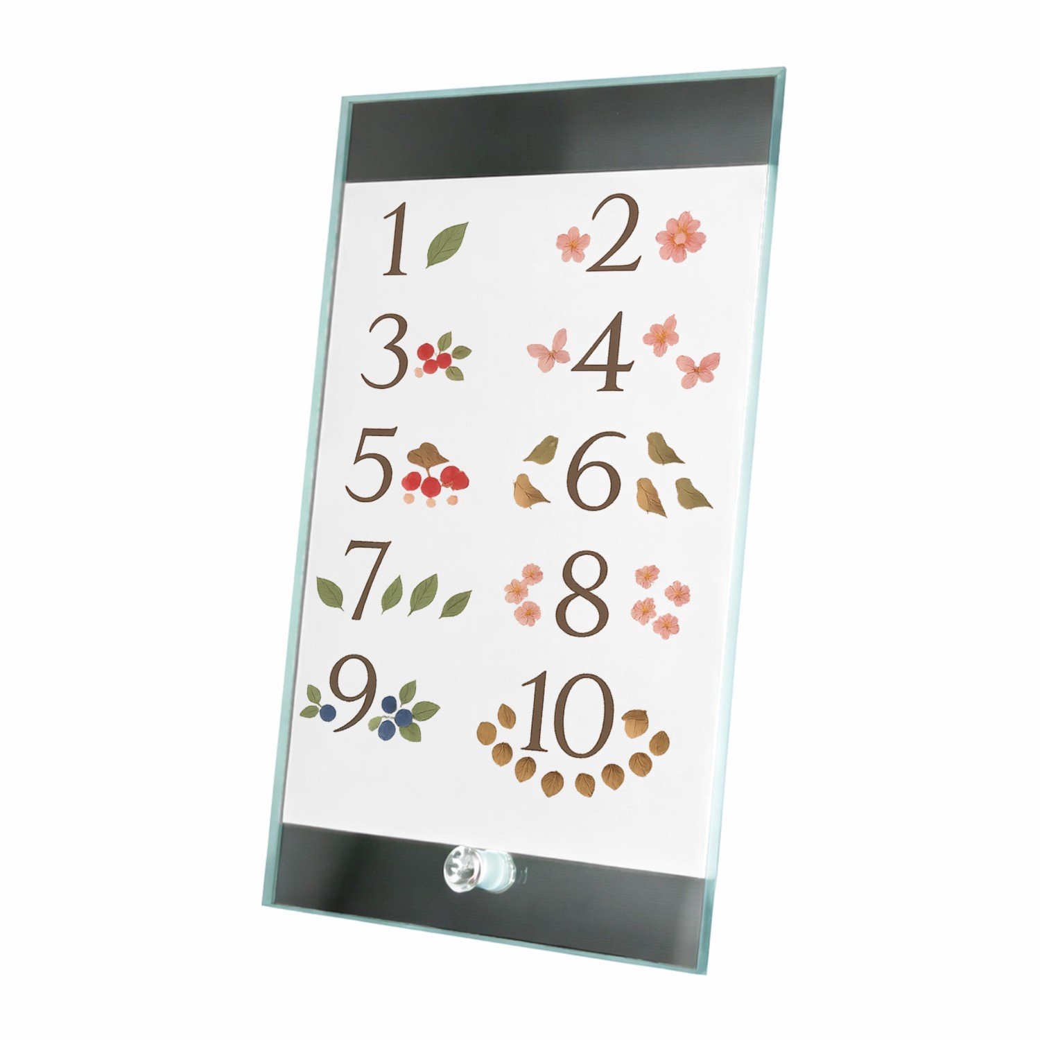 Mr Cadeautjes Glasframe 15 x 23 - design Een rustige telposter voor de natuur, met seizoenselementen | cadeau Wit