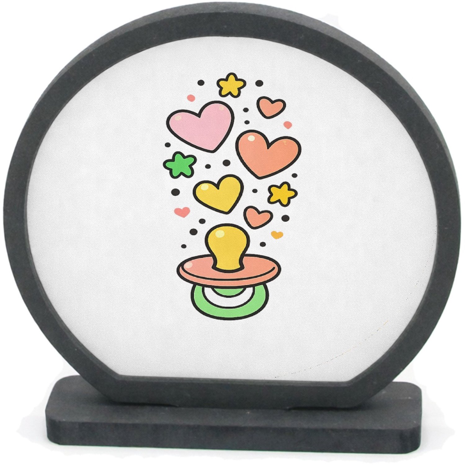 Mr Cadeautjes Houten fotolijst rond met MDF inleg - design Een speelse onthulling rond een nieuwe rol in de familie, me | cadeau Wit