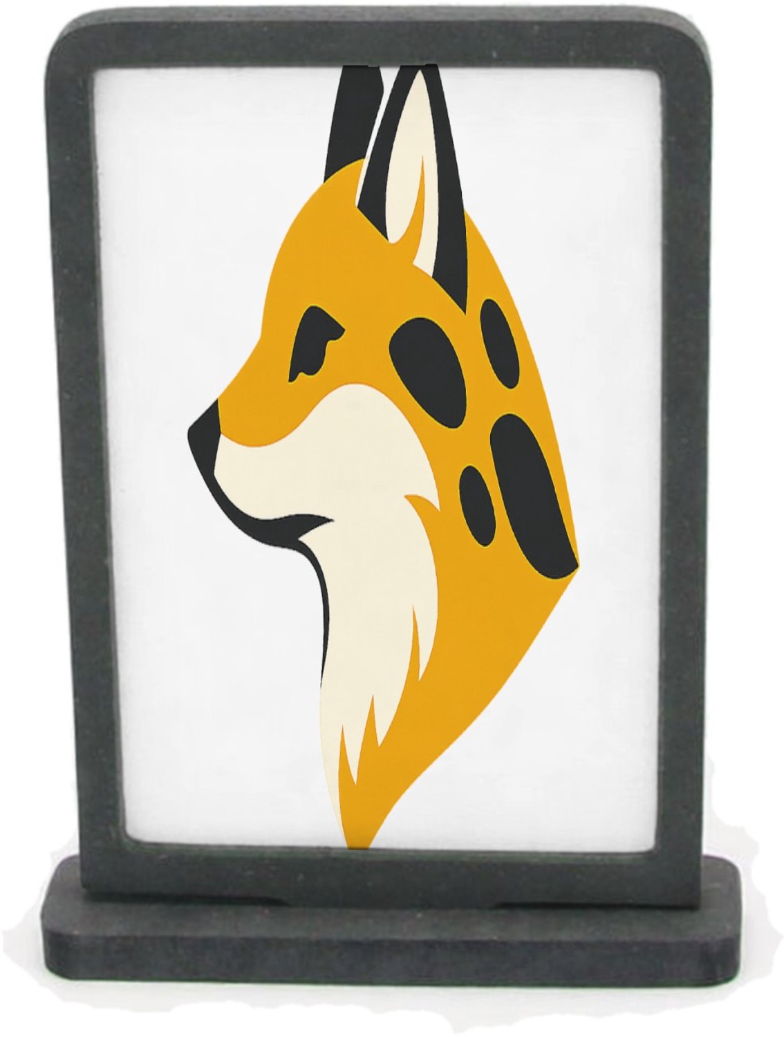 Mr Cadeautjes Houten fotolijst rechthoek met MDF inleg - design Een set van vier decoratieve panelen met een gestileerde vos | cadeau Wit